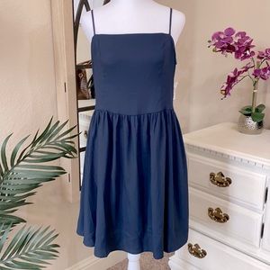 Navy fit & flare dress